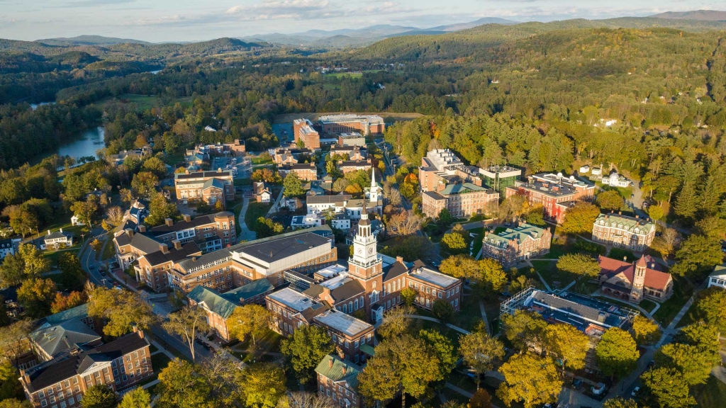 aerial view of dartmouth campus