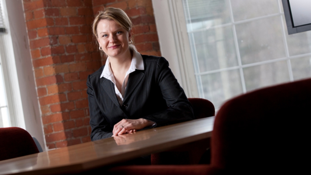 Lisa Marsch posed at table